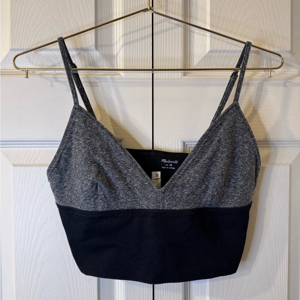 Madewell Gray & Black Stretch‎ Bralette